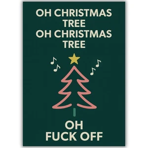 Funny Christmas Card For Him Her Friend Couple Man Woman Anti Christmas Card - Picture 1 of 8