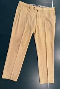 Suitsupply Pants Mens 35x28 Butter Yellow Seersucker Subalpino Italian Chino - Picture 1 of 6