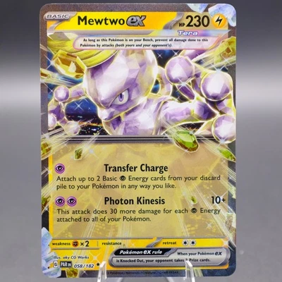 Mewtwo ex 058/182 Double Rare PAR SV04: Paradox Rift Pokemon TCG NM - Image 1 of 2