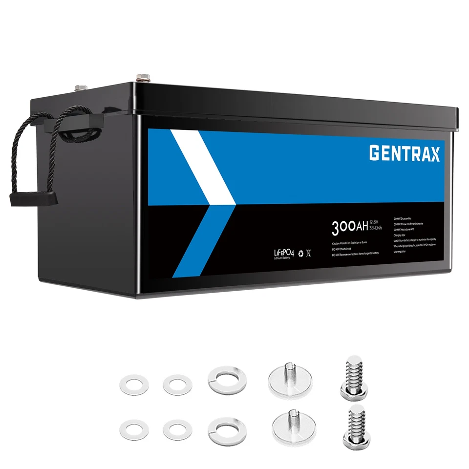 Gentrax 12V 300Ah Lithium Battery 3840Wh BMS Power Bank Backup Outdoor Camping - image 1 of 4