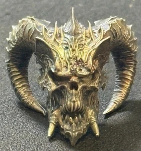 Tolle 23,7 Gramm .999 Feinsilber handgegossen Dämonenschädel Kopf glatte Metalle!! - Bild 1 von 7