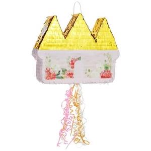 Small Floral Castle Pull String Pinata for Princess Birthday Party Decoration... - Picture 1 of 7