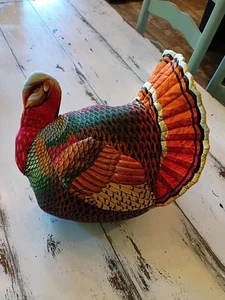 Almohada de pavo de acción de gracias acolchada hecha a mano con pavo decoración de mesa de otoño - Imagen 1 de 13