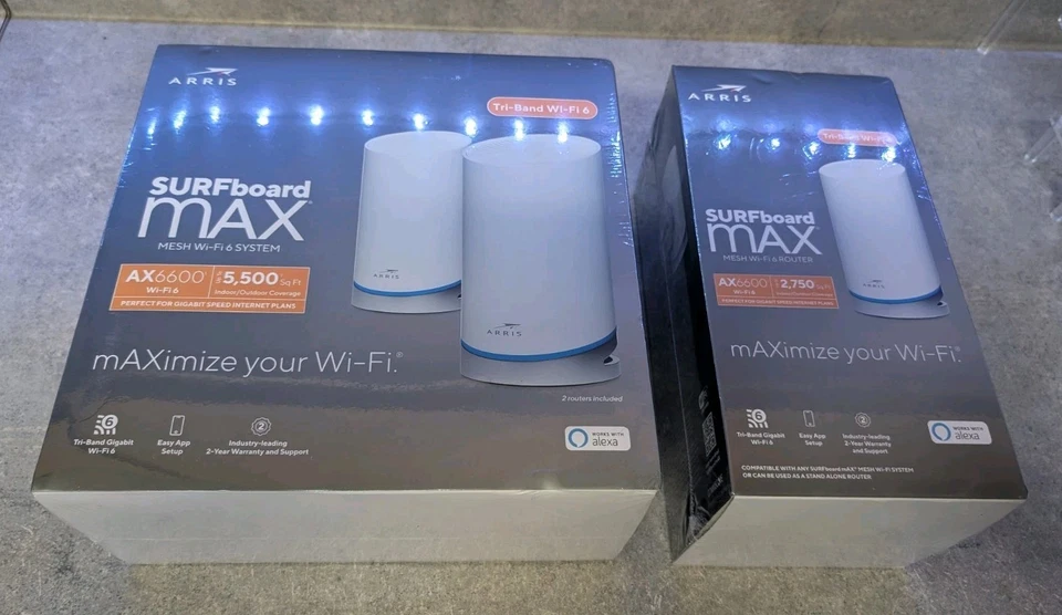 ARRIS Surfboard mAX W121 MESH WiFi 6 Router System 3-PACK Speeds up to 6.6 Gbps - Image 1 of 4