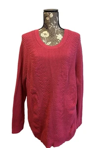 Croft And Barrow Long Sleeve Sweater Size XXL Pink - Picture 1 of 7