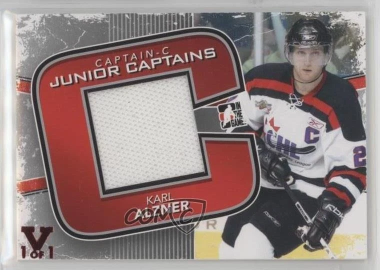 2011 ITG Captain-C Series Junior Captains Silver Vault Magenta 1/1 Karl Alzner - Image 1 of 2