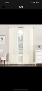 Lichtenberg No. 918 Emily Sheer Voile Curtain 1 Panel 59" W x 63" L Eggshell New - Picture 1 of 5