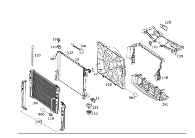 Conductos de aire originales Mercedes-Benz para radiador 204-505-26-30 Foto 1 de 2