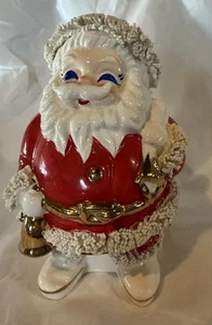 VTG 1950's Imported Sticker Spaghetti Trim Santa Claus Blue Eyes Gold Bell Belt - Picture 1 of 13