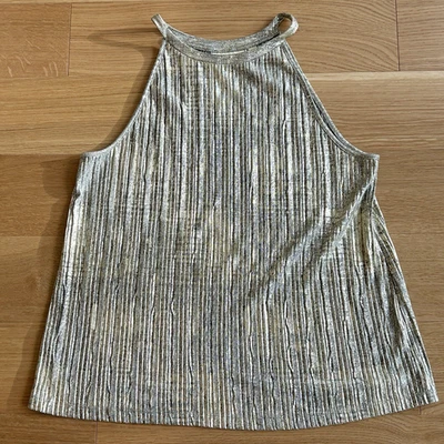 Anthropologie Moulinette Soeurs Metallic Gold Halter Top Womens Medium 70s Vibes - Image 1 of 4