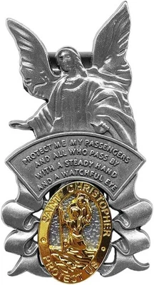 Medalla de San Cristóbal para Clip de Visera de Coche, Medalla de Coche Ángel de la Guarda, Bendición de Conducir Foto 1 de 4
