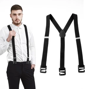 Big and Tall Suspenders - Black for Men's Jeans & Pants  - Picture 1 of 7