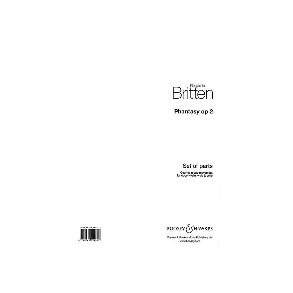 Phantasy квартет, Op 2 Boosey & Hawkes камерная музыка серии Бенджамин Бриттен - Изображение 1 из 1