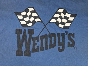 Camiseta De Colección Wendy’s XL Carreras Banderas a Cuadros Servicio Excelencia Promo Hanes Años 90 - Imagen 1 de 9