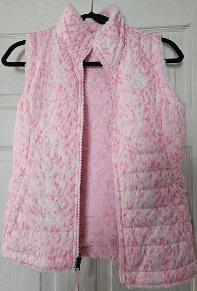 Girl's The North Face Reversible Mossbud Pink Swirl Vest/ US Size Med 10-12 - Image 1 of 4