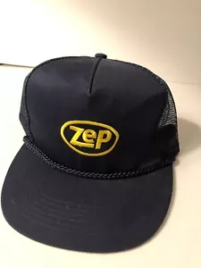 Vintage Zep Navy Blue Trucker Hat Mesh Back Snapback Cap - Picture 1 of 4