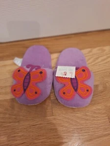 Toddler Girls House Slippers Shoes  Silky Scuffs Purple Butterflies Size XS 5-9 - Picture 1 of 3