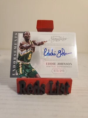 2013-14 Panini подписи одобрения авто #8 Эдди Джонсон /249 Supersonics  - Изображение 1 из 4