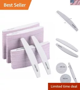 Essential 100 Pcs Nail Files - 100/180 Grit Double-Sided for All Nail Types - Picture 1 of 8