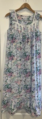 Eileen West Sleeveless Cotton Ballet Nightgown Size Small Floral Lace - Image 1 of 4