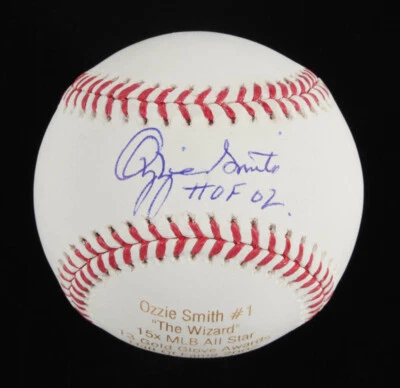 Ozzie Smith Hand Signed LIMITED 1/1 MLB Engraved Baseball "HOF 02" JSA COA - Image 1 of 4