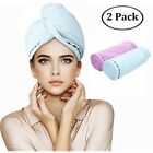 2pcs Hair Fast Drying Towel Microfibre Absorbent Turban Wrap Women Bath Hair Cap
