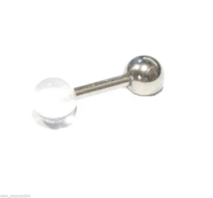 Knorpel/Tragus Ohr klar 4 mm Kugel 16 Stärke 1/4" Stahl * - Bild 1 von 3