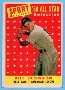 1958 Topps #477 Bill Skowron VG CREASE New York Yankees All-Star A7957 - Bild 1 von 2