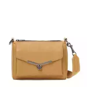 NEW Botkier Valentina Mustard Pebbled Leather Crossbody Purse - Picture 1 of 8
