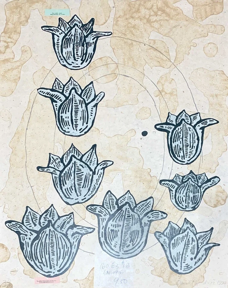 Donald Baechler "FLORES" Litografia Original e Impressão em Alívio P/N - Imagem 1 de 1