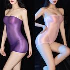 Sheer High Strech Dress with Backless Design for Women Nightwear (Purple)
