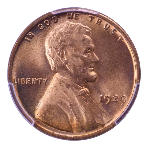 1929 Lincoln Wheat Cent PCGS MS66RD Cover