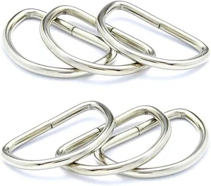 6 EDELSTAHL D-RINGE METALLGURT LEDER SCHNALLEN VORHÄNGE  - Bild 1 von 7