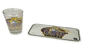 LSU Tigers Game Day Shot Glass + Mini License Plate - Picture 1 of 7