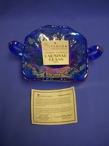 FENTON Azul Cobalto Carnaval 2 Mangos BONBON Colección Museo 1996 - Imagen 1 de 5
