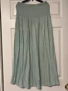 And Now This Macy's smocked pull on maxi skirt pale aqua S NWT - Picture 1 of 3