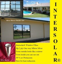 Mirror RefleciveTint Silver 1%10"x 20' Window Film One Way Intersolar® very dark