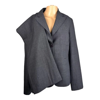 Traje de pantalón JONES New York 2 piezas gris carbón mezcla de lana desajuste (talla 10) (talla 12) Foto 1 de 4