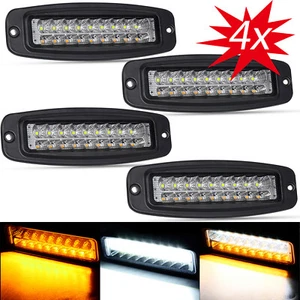 4x 7inch FLUSH MOUNT LED Work Light Bar Driving Lamp Combo Beam White & Amber - Picture 1 of 12