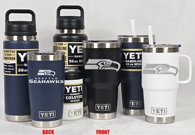 SEATTLE SEAHAWKS YETI Laser Engraved Tumblers, Mugs, Can Colsters, Chug Bottles - Image 1 of 2