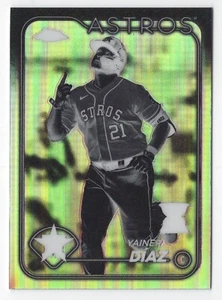 2024 Topps cromo #203 Yainer Díaz refractor negativo ~ Houston Astros - Imagen 1 de 2