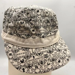 Hat Alice In Wonderland Womens Cadet Hat White Black One Size Elastic - Picture 1 of 6