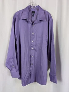 Arrow Classic Fit Purple Long Sleeve Button-Down Collared Dress Shirt 17-17 1/2 - Picture 1 of 11