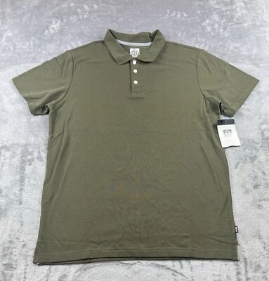 REEF 男式 Polo 衫尺寸 M 深橄榄 Walsh Pique 纯色全新带标签纽扣 — 第 1/4 张图片