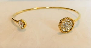 NEW Swarovksi Crystal Open Bangle Gold Tone Bracelet by Brilliance - Picture 1 of 9