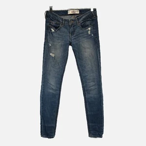 Hollister Jeans womens 1 R blue low Rise Legging W29 L30 juniors distressed C - Picture 1 of 6