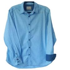 Quieti Italia Men's Long Sleeve Sz L Button Down Flip Cuff Shirt Paint Splatter