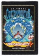 2001-02 Columbus Cottonmouths ECHL Hockey Schedule !!! Energy Savers