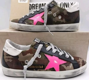 Golden Goose Super-star women's sneakers Green Camouflage/Fuxia EU 36 US 6 $545 - Picture 1 of 13