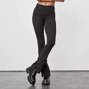 EUC $225 ALO YOGA High Waist Zip It Flare Legging - Pinstripe, Size Medium - Picture 1 of 7